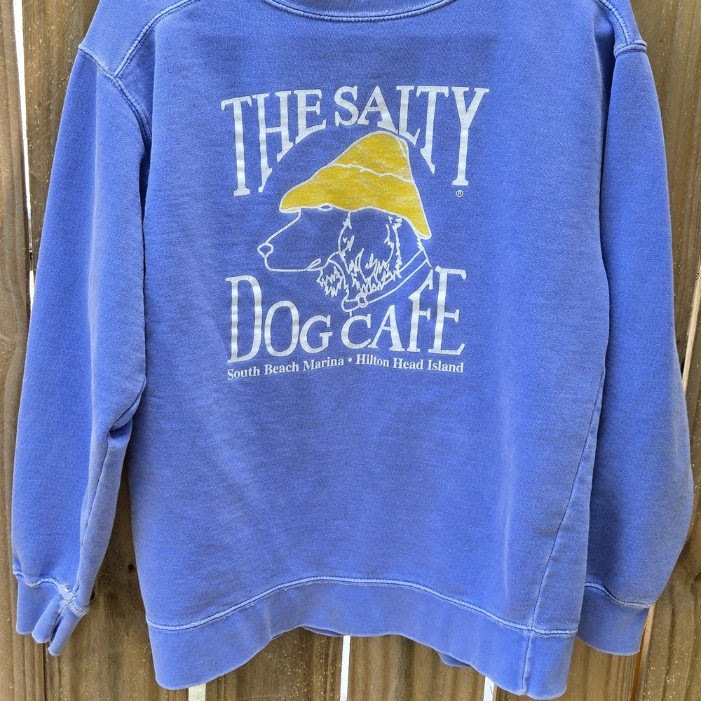 The Salty Dog Cafe Blue Sweatshirt Hilton Head Eastern Sailor Core Casual Preppy